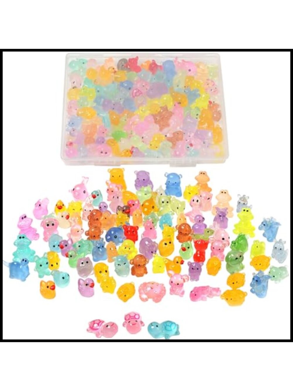 Mini Resin Charms 75Pcs Glow in the Dark Tiny Animals Random Lot